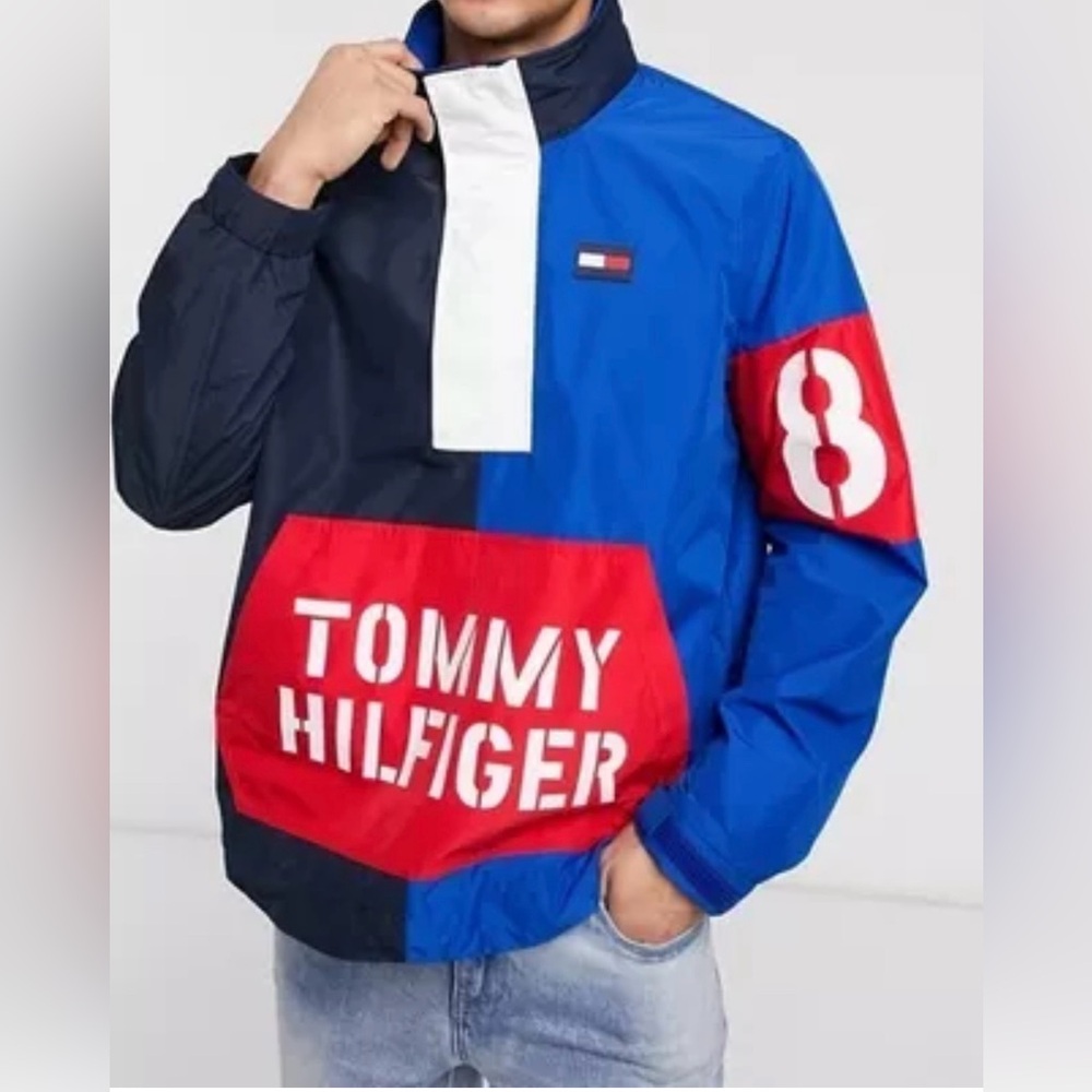 Tommy Hilfiger Navy Coastal Navigator 1/4 Zip Men’s Pullover Sailing Jacket